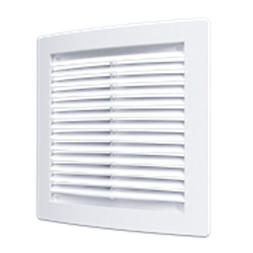 Решетка вентиляционная с сеткой, неразъемная, наклонные жалюзи, 150х150мм, (1515РЦ),  ERA