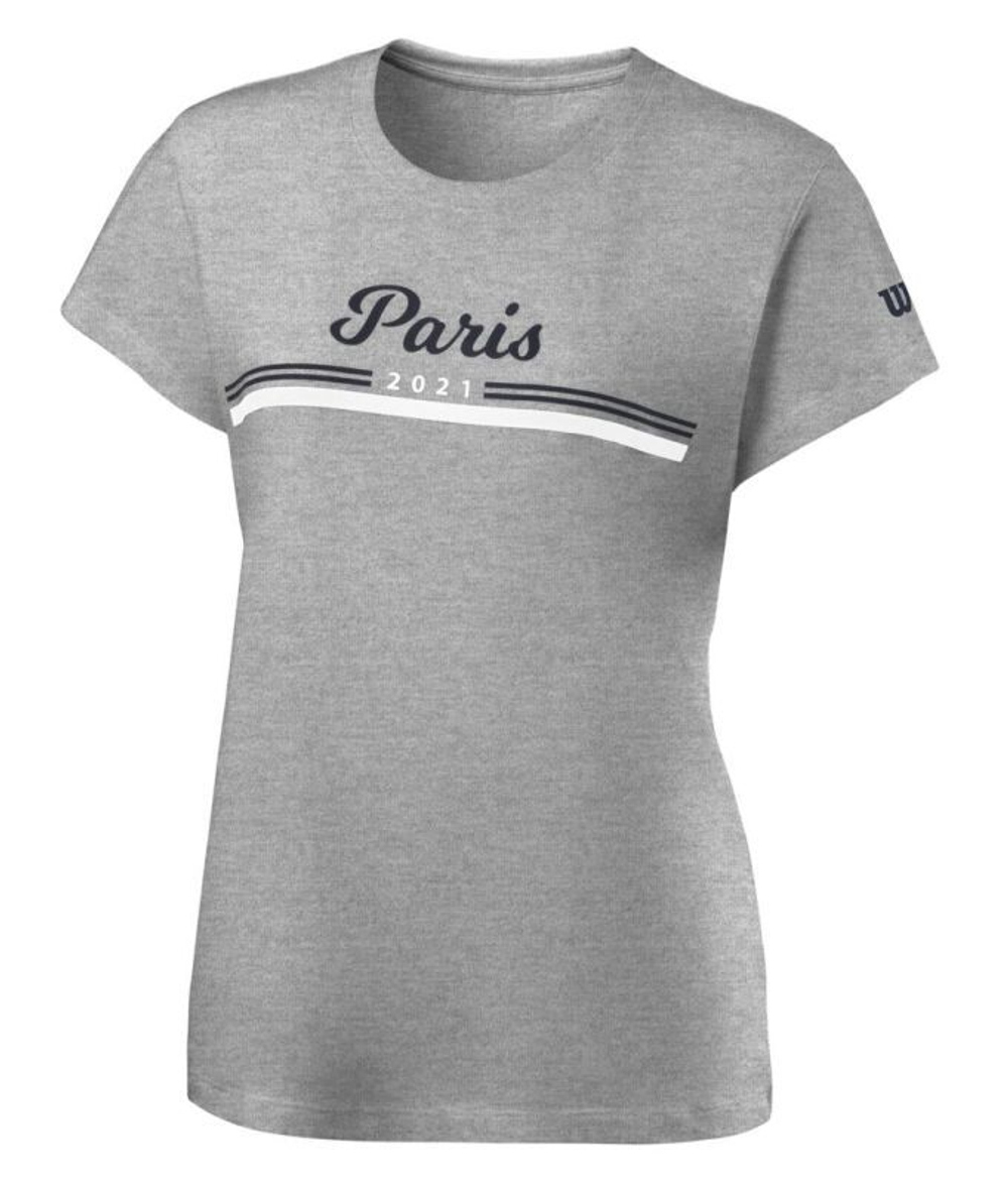 Женская теннисная футболка Wilson Paris Tech Tee W - Gray