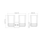 Два стакана для зубных щеток с держателем WONZON & WOGHAND STILL, Хром (WW-6628)