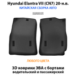 Передние автомобильные коврики ЭВА с бортами для Hyundai Elantra VII (CN7) 20-н.в. Китайская сборка
