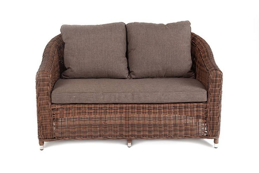 "Кон Панна" диван из искусственного ротанга двухместный, цвет коричневый