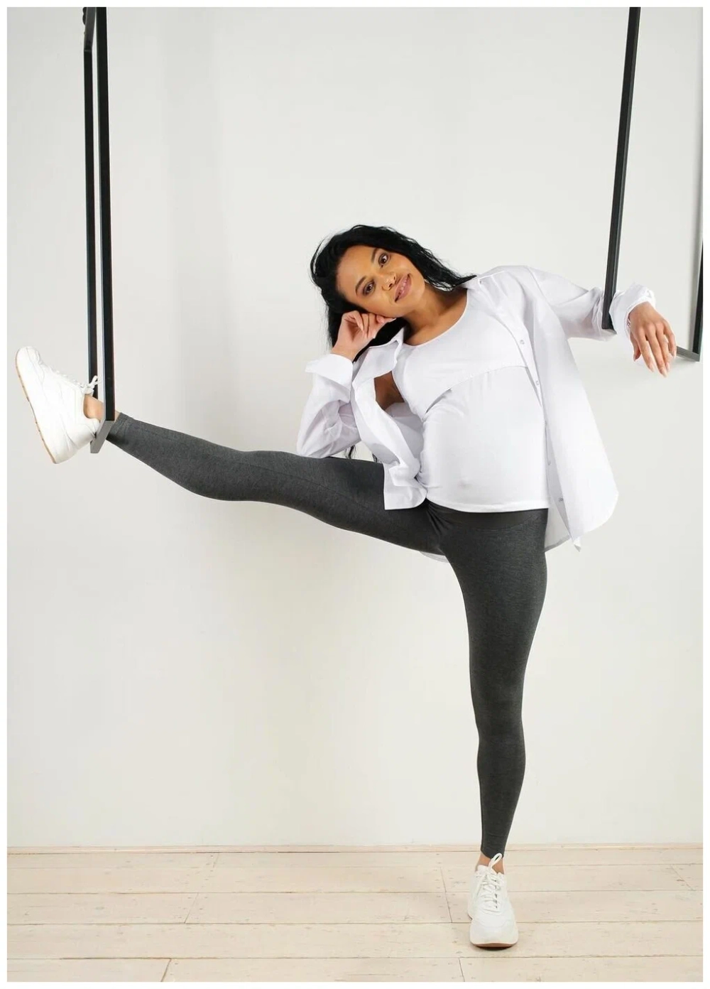 Легинсы "Милагрос" серые для беременных