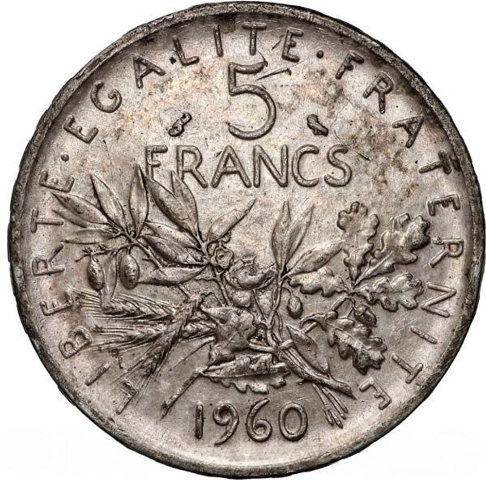 France, 5 Francs, 1960 – "La Semeuse" (Paris Mint), MS