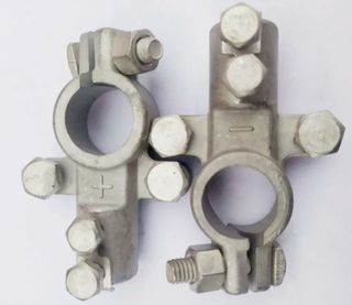 Клеммы АКБ "+-" латунь усиленные ЕВРО 10 Оцинкованные БЕЛАЯ (ЗАВОД) 29664