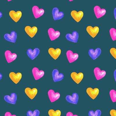 Разноцветные сердечки