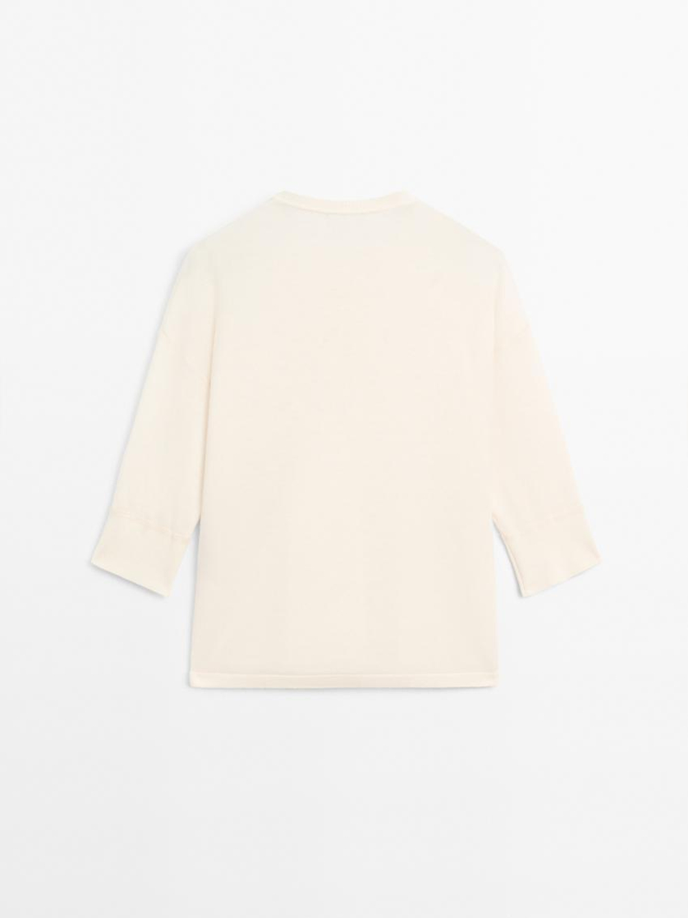 Massimo Dutti Свитер из смесовой шерсти, кремовый