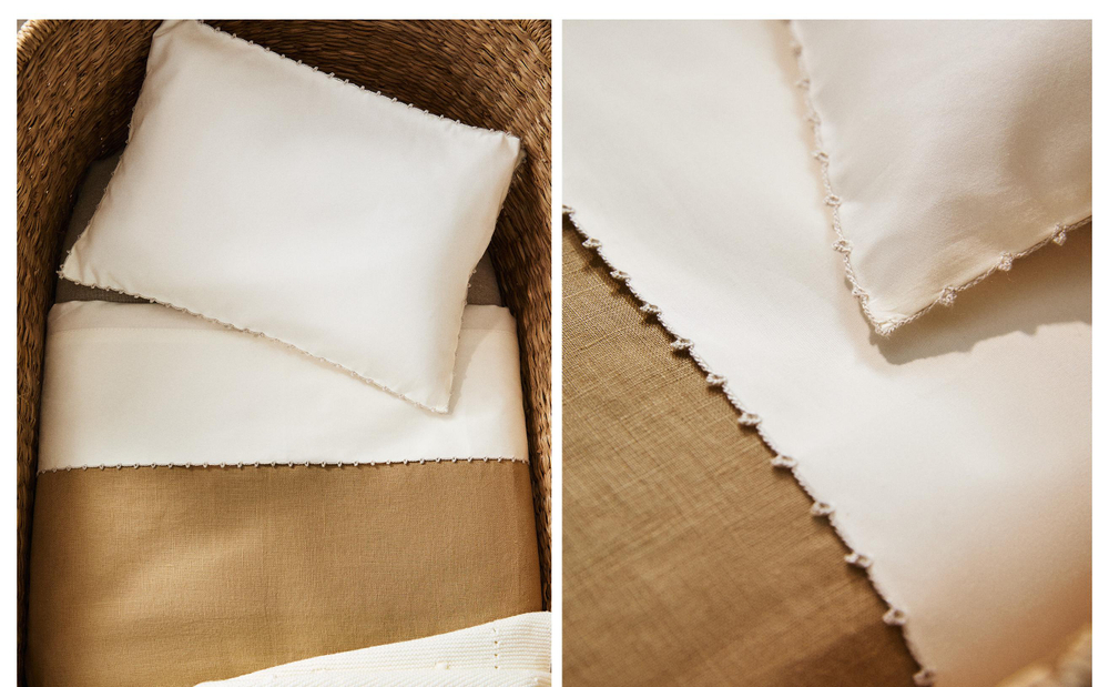 Комплект постельного белья Zara Home, 75х100 см, хлопок 100%, однотонный, 8610/499