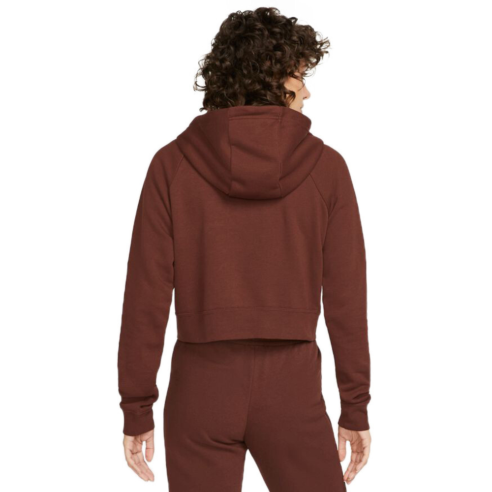Женская Кофта теннисная Nike Sportswear Essential Hoodie Fleece GX Crop W - Коричневый