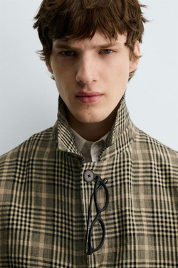 ZARA ПАЛЬТО ИЗ ШЕРСТИ И ЛЬНА — LIMITED EDITION, КОРИЧНЕВЫЙ