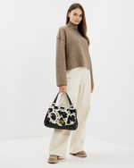 Сумка 980 17 принт корова черно-белая