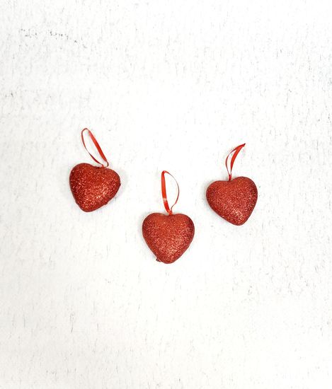 Сердце сувенирное на палочке блестка "Розы" 10 см, белый