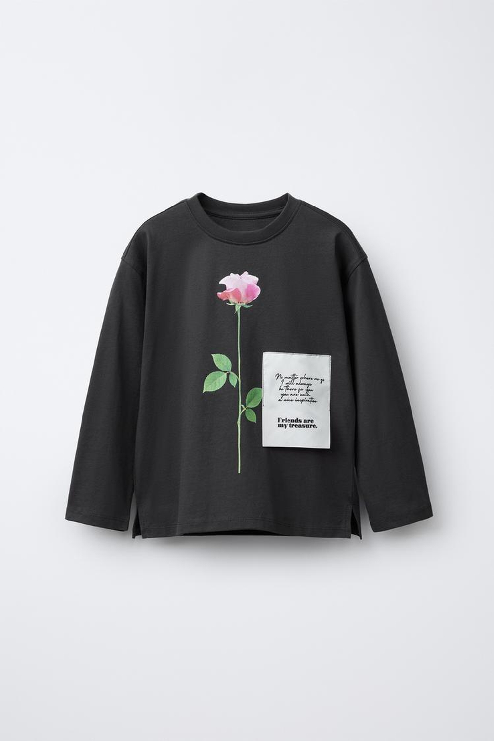 ZARA ЛОНГСЛИВ С ФОТОПРИНТОМ «БАЛЕТ», АНТРАЦИТОВО-СЕРЫЙ