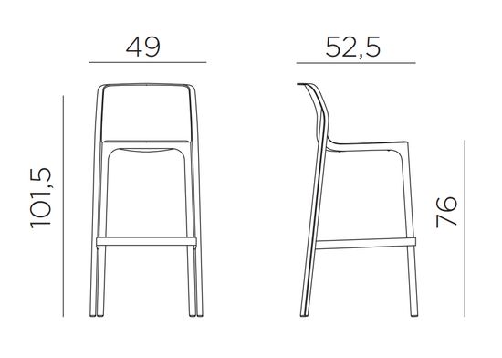 Стул барный Net Stool пластиковый красный Nardi Италия