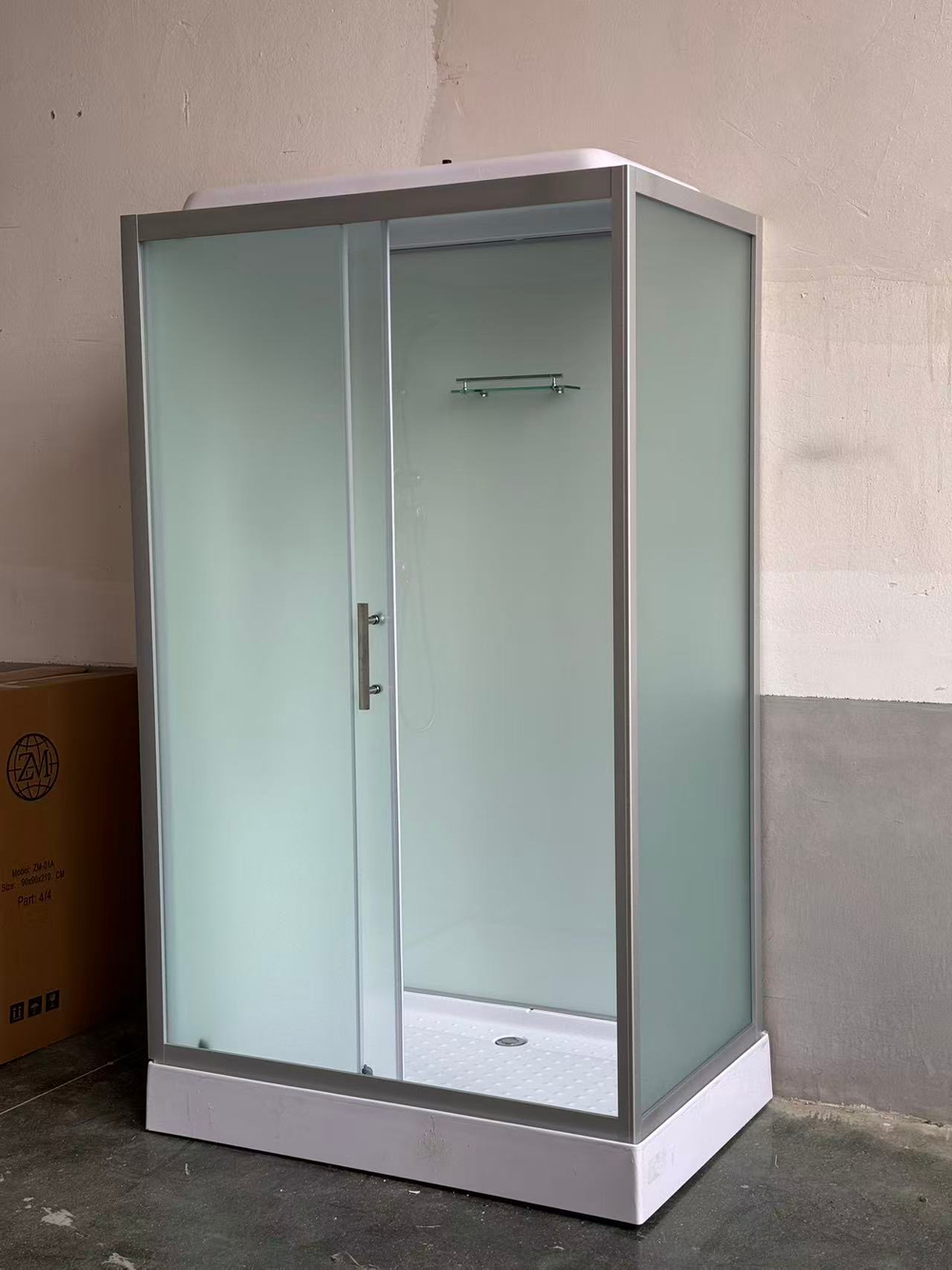 ZM-07 Кабина 120*80*215 "No silicon" матовая прямоугольная универсальная  поддон 15см ZM-07