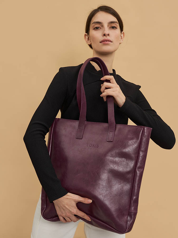 сумка шоппер баклажан