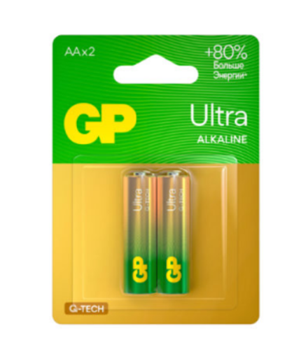 Элемент питания GP Alkaline ULTRA G-Tech LR6 BL2 15AUA21-2CRSBC2 (1/10/80)