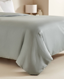 ZARA HOME (300 НИТЕЙ) НАТЯЖНАЯ ПРОСТЫНЯ ИЗ ХЛОПКА, ЗЕЛЕНОВАТО-СЕРЫЙ
