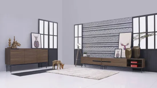 ТВ-тумба Tara 120х55 цвет орех/черный