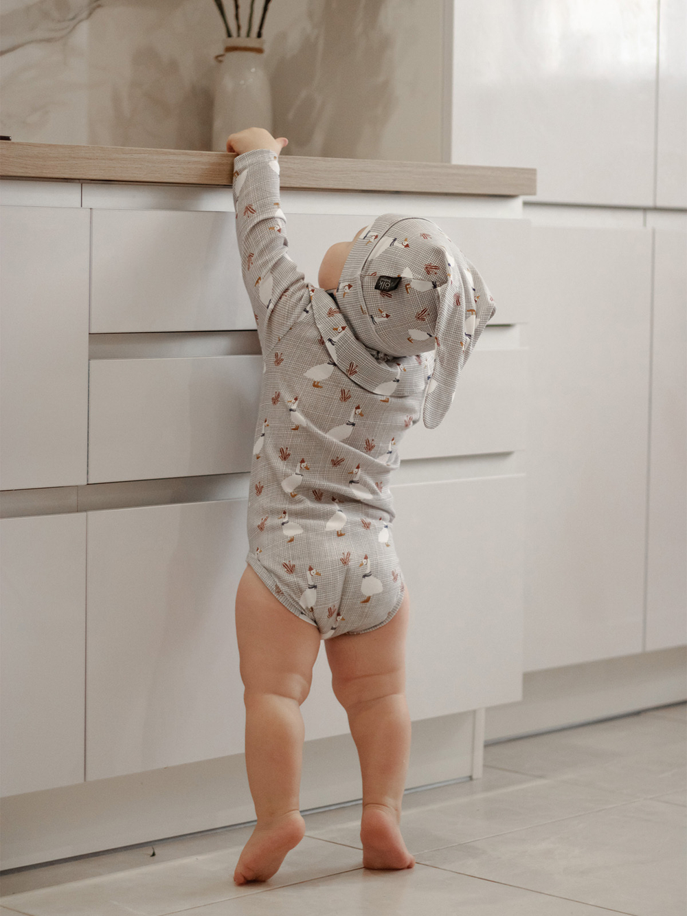 Боди Mjölk Гуси с длинным рукавом