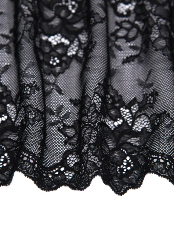 0398 Кружево эластичное 17 см, классика, Италия, черный