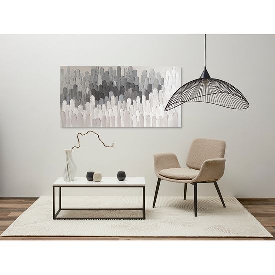 Панно декоративное с ручной росписью by feel, 140х70 см, черно-белое