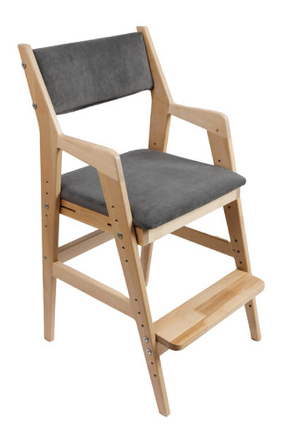 Стул растущий Скандик со ступенькой 42х49,5х81,5(ULTRA GREY/Бесцветный Лак)