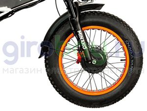 Электровелосипед Minako F10 Pro Dual (полный привод) - Оранжевый обод