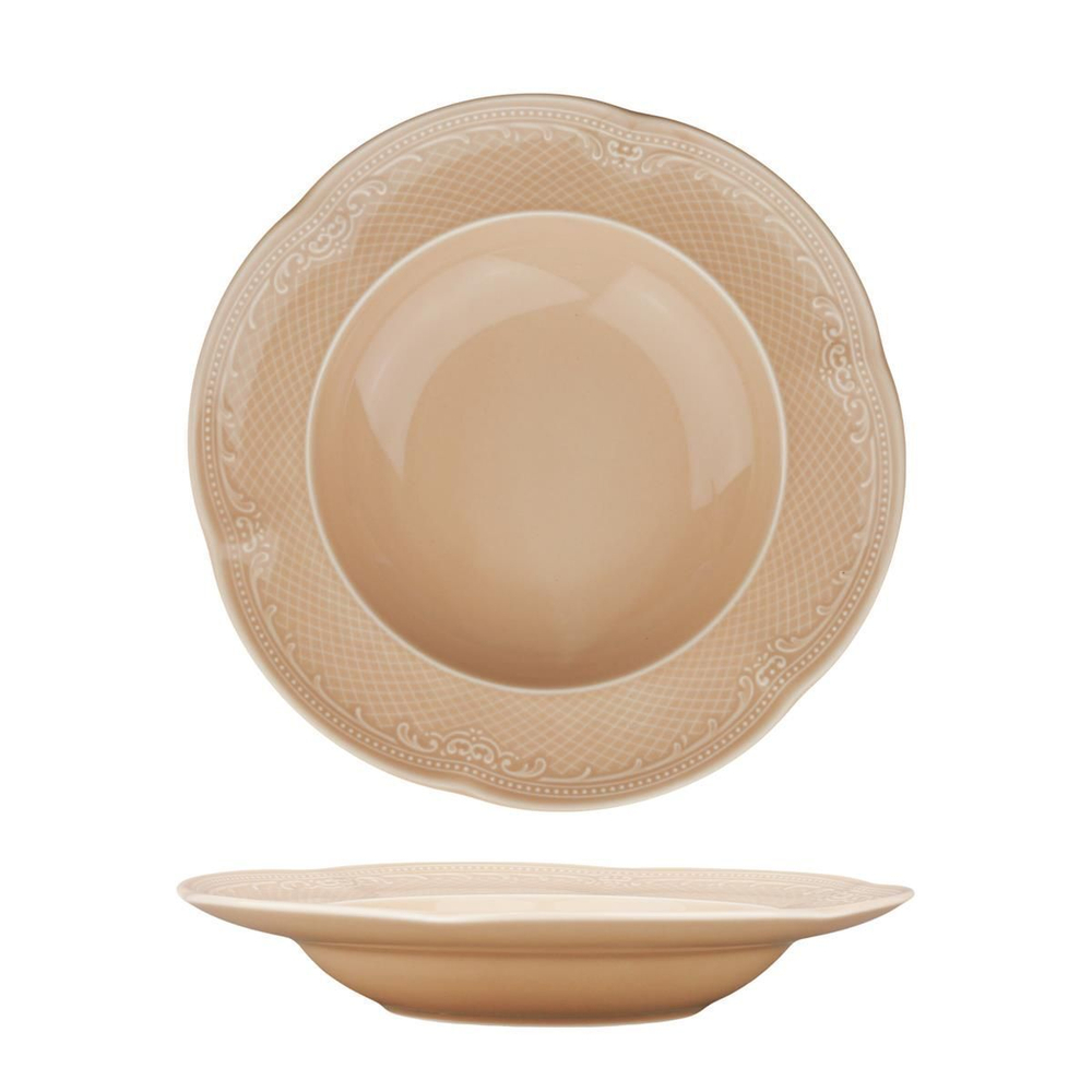 Тарелка глубокая 23 см, 300мл, фарфор,серия "Aristocrat-Peach Tea", Noble