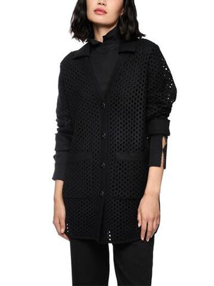 Marc Cain Кардиган сетчатой вязки с накладными карманами