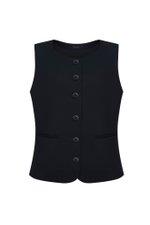 Приталенный жилет черный