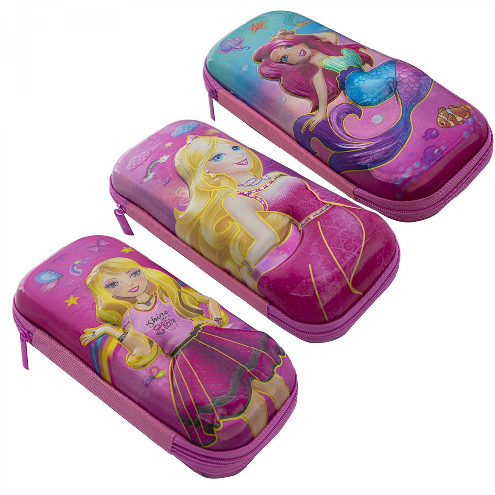 Пенал EVA Alingar, 1 отделение, карман сетка, голографика, молния, объемный рисунок, 50 х 100 х 220 мм ,"Принцессы", микс