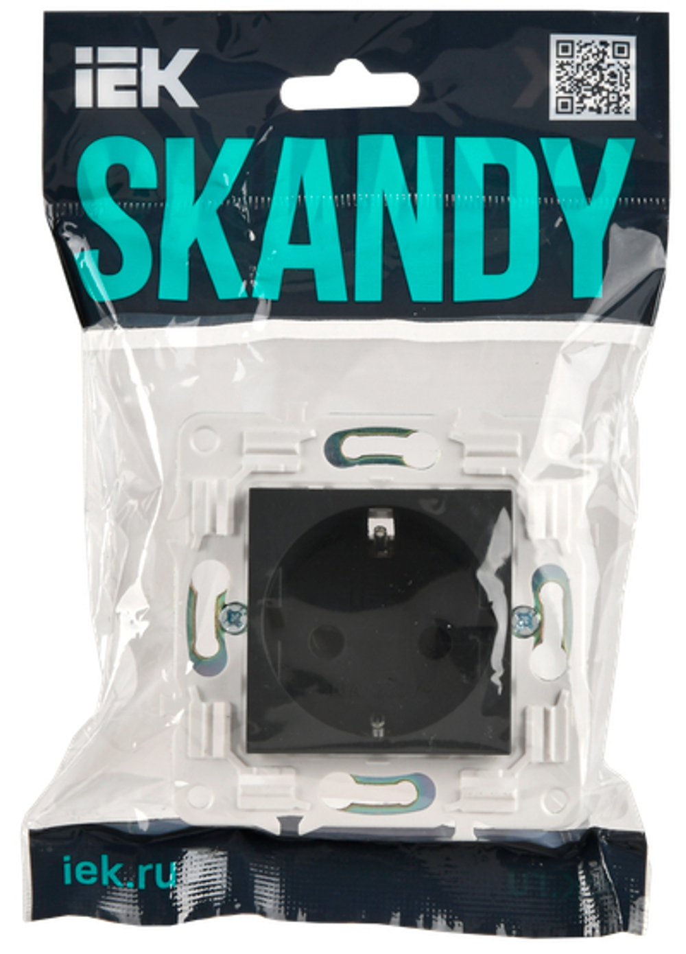 SKANDY Розетка с заземлением с защитными шторками 16А SK-R04G графит IEK