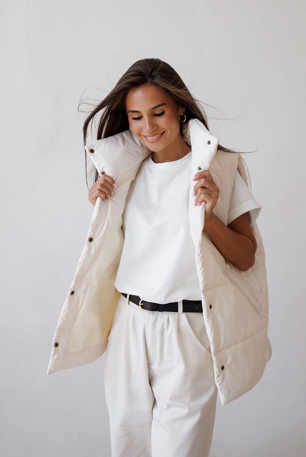 Жилет женский утеплённый айвори - фото 12