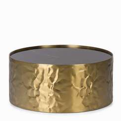 Кофейный столик Mercury Ø80х37 см, золотистый металл, черная керамика