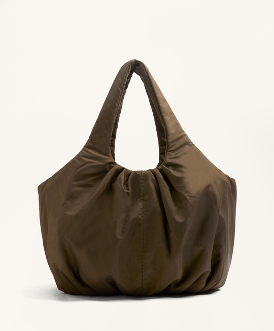 OYSHO Сумка-шоппер с эластичными ремнями, коричневый