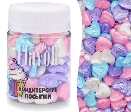 Посыпка Mr.FlavoR "Сердечки перламутровые микс 2", 50 гр