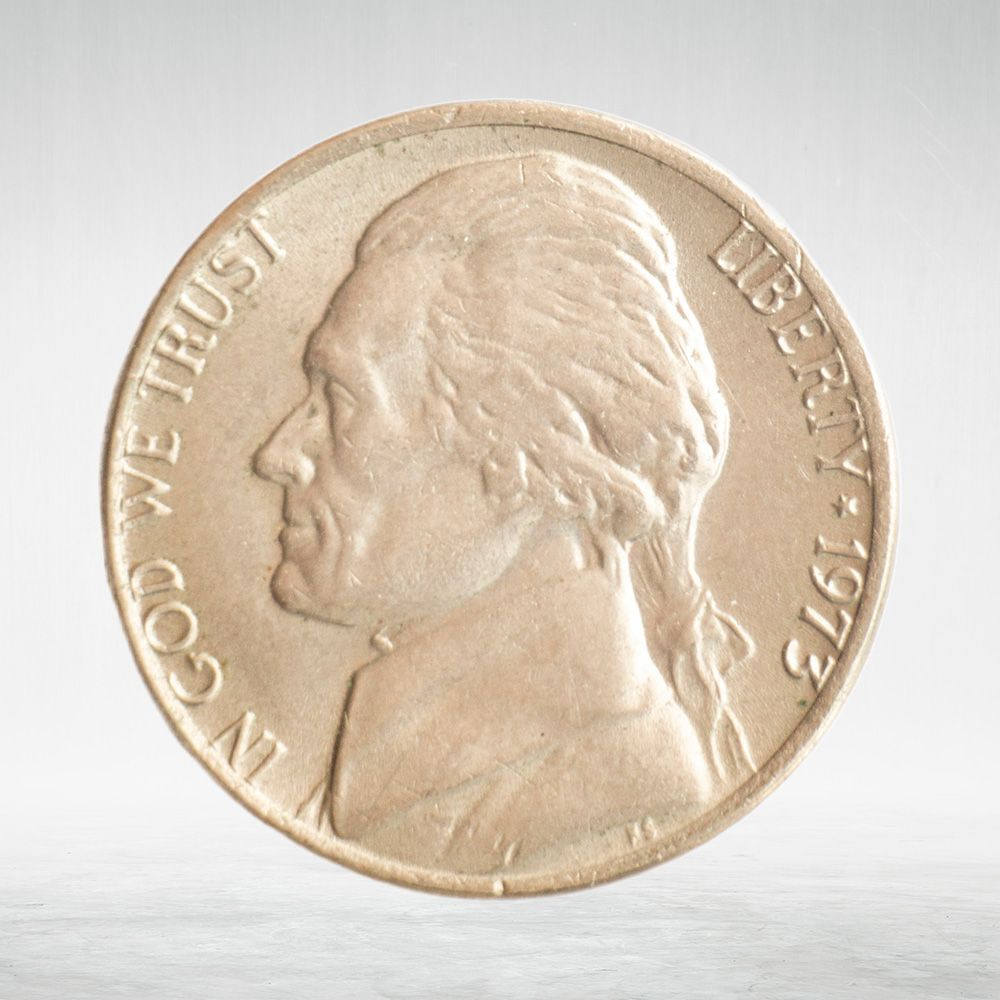 USA, 5 Cents, 1973 - Jefferson Nickel (First Portrait), VF