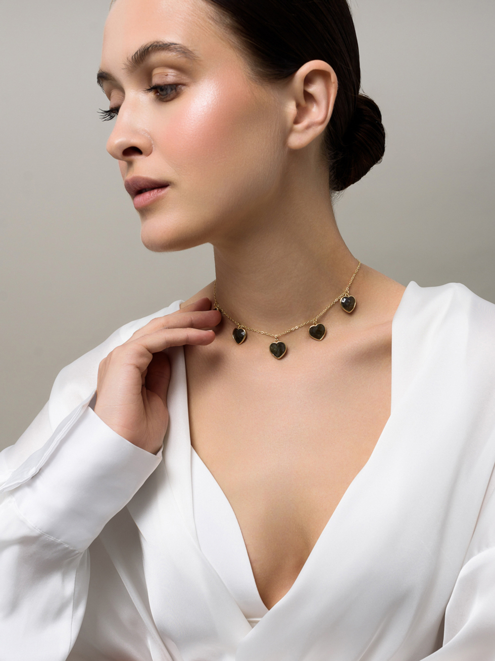 Чокер "Amour" Gold с лабрадором