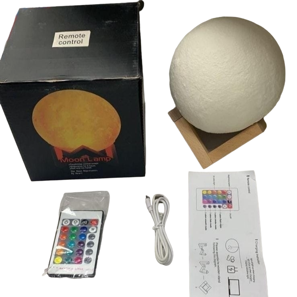 Светильник, Ночник Луна 3D "Мoon Lamp", с пультом д/у, D-15см
