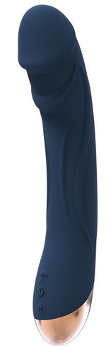 Синий вибромассажер BOREAS - 23 см. (Цвет: синий)