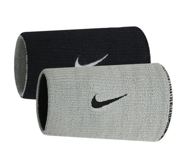 Напульсник теннисный Nike Dri-Fit Double-Wide Wirstbands Home & Away 2P - черный