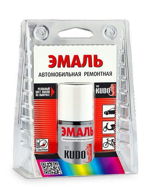 Пробник краски KUDO с кисточкой Volkswagen LB9A Candy белый металлик (KUDO)