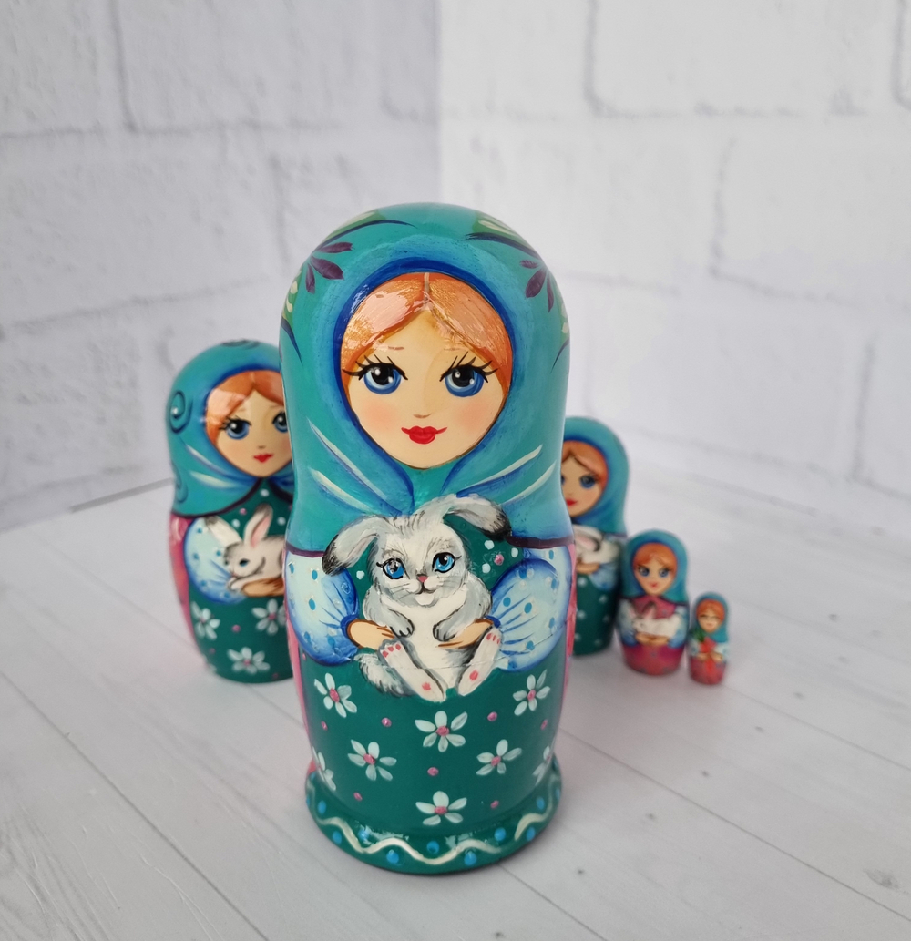 Матрёшка с зайкой 10см 5мест
