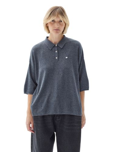 Серая трикотажная футболка-поло