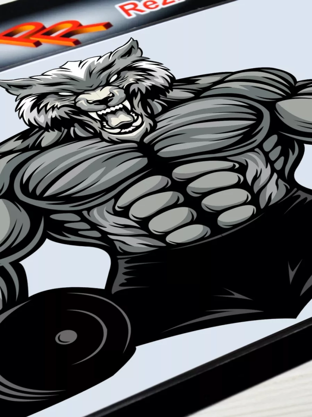 Наклейка - Мощный свирепый волк