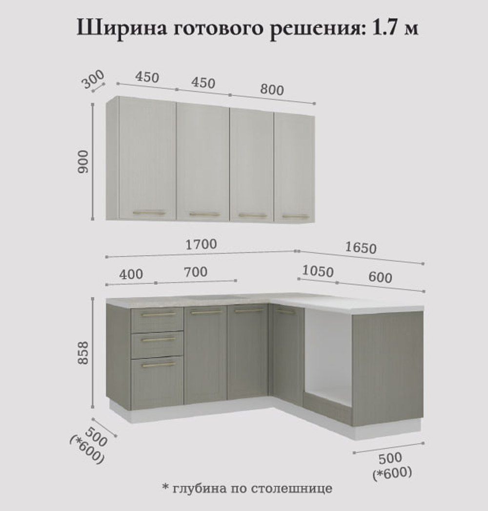 Кухня 1.7 м комплектация №5