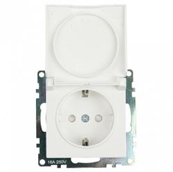 Розетка с заземлением и со шторкой, без рамки с крышкой Stekker Катрин 39302