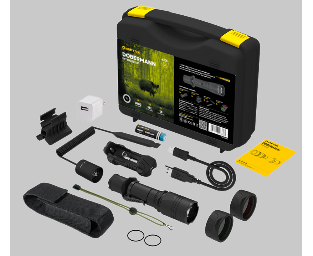 Фонарь тактический (комплект) Armytek Dobermann Extended Set