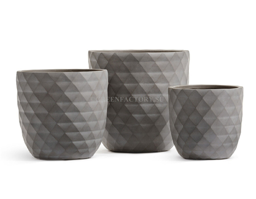 Кашпо TREEZ ERGO - серия Diamond - Чаша-конус - Мокко