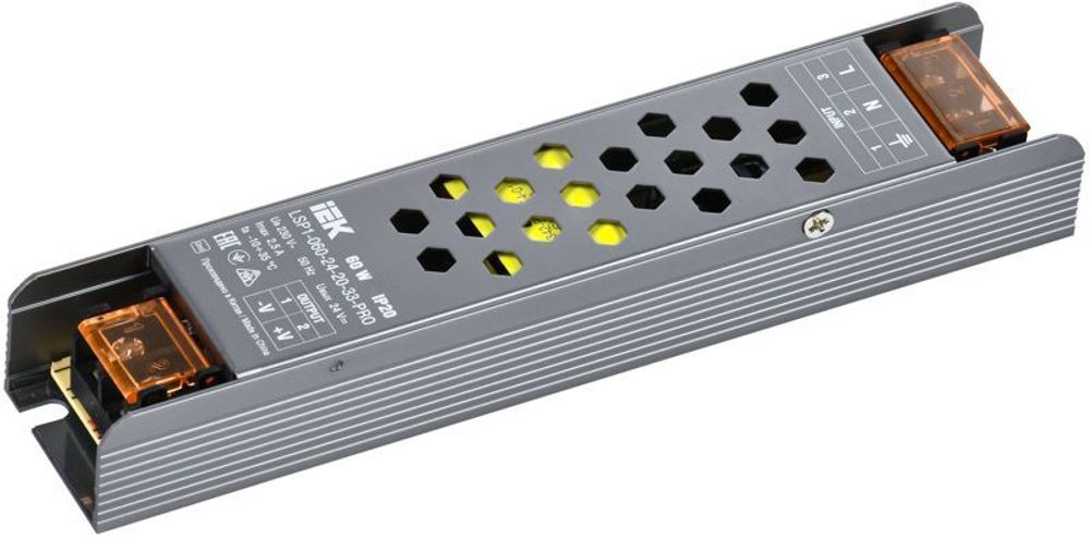 Драйвер LED ИПСН-PRO 60Вт 24В клеммы IP20 IEK LSP1-060-24-20-33-PRO Драйвер LED ИПСН-PRO 60Вт 24В клеммы IP20 IEK LSP1-060-24-20-33-PRO